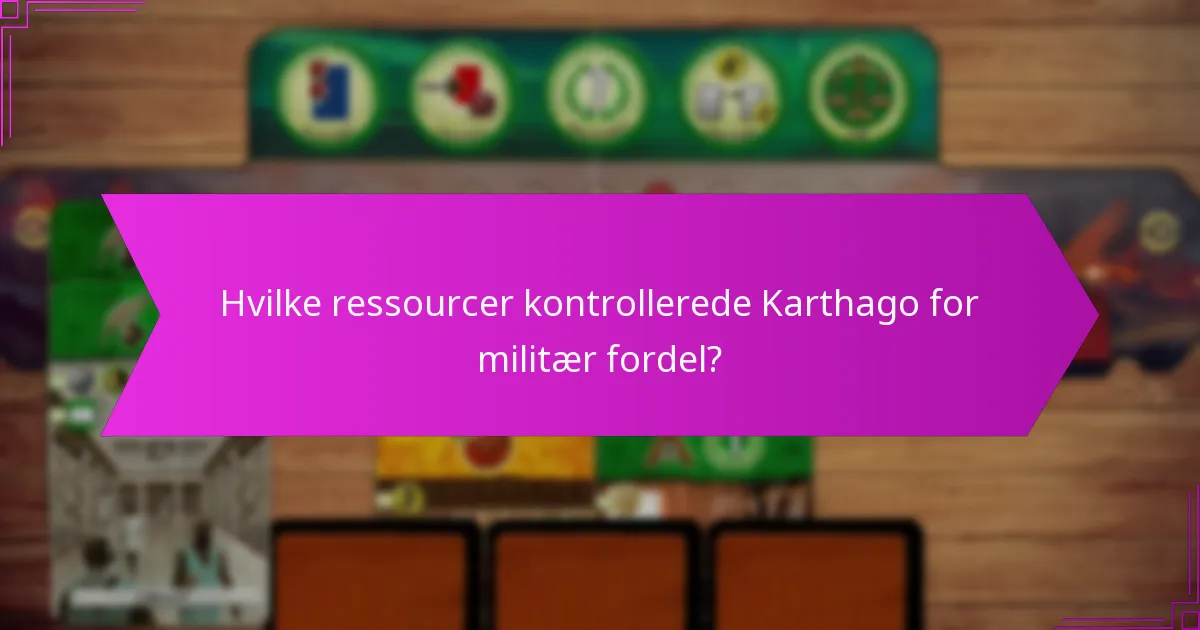 Hvilke ressourcer kontrollerede Karthago for militær fordel?