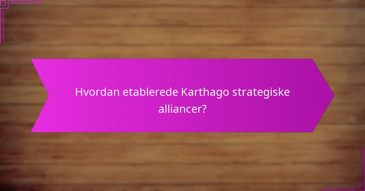 Hvordan etablerede Karthago strategiske alliancer?