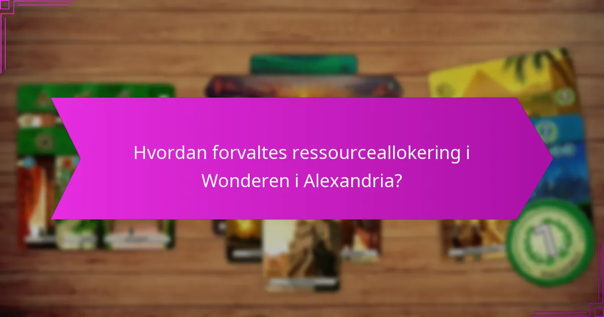 Hvordan forvaltes ressourceallokering i Wonderen i Alexandria?
