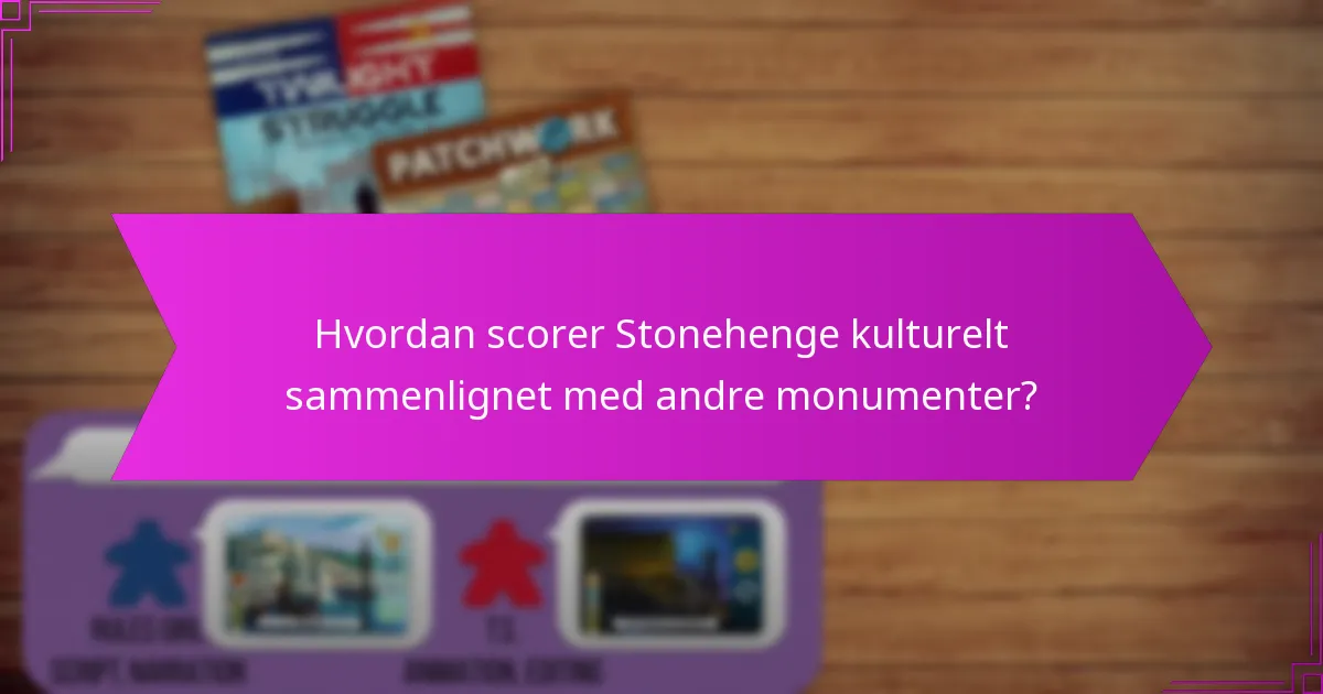 Hvordan scorer Stonehenge kulturelt sammenlignet med andre monumenter?